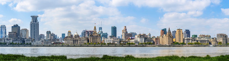 Panoramic view of the Bund Shanghaiの写真素材