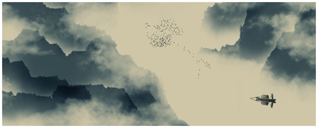 Landscape view of a mountain sceneryの写真素材