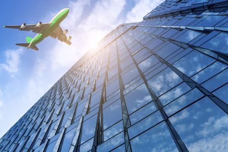 Building glass walls of skyscrapers in Shenzhen Financial Districtのeditorial素材