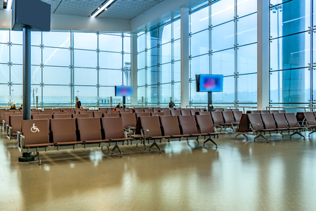 Inside the airport terminalのeditorial素材
