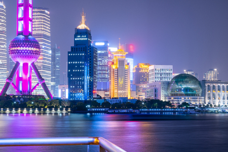 Skyscrapers in China's Shanghai Financial Districtのeditorial素材