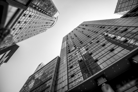 Skyscrapers are low - angle views in Chinese cities.のeditorial素材
