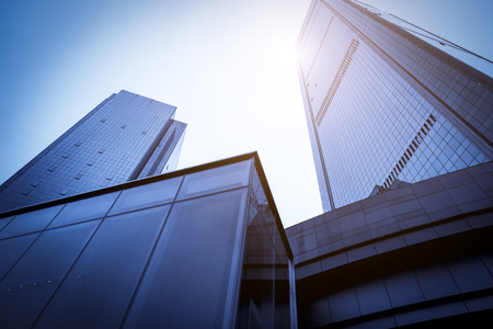 The architectural landscape of the commercial building in the city center of the cityのeditorial素材