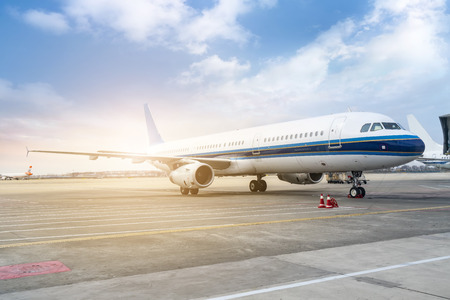 Airplane at airportのeditorial素材