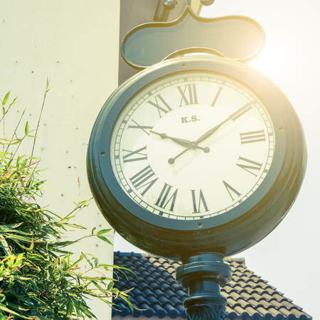 Old round clock in the cityのeditorial素材