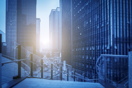 Modern skyscrapers in the cityの写真素材