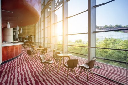 Interior of hotel lobby and reception areaのeditorial素材