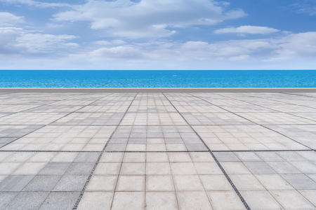 Empty square with clear skyの写真素材