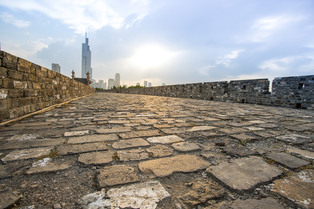 Nanjing old city wall and Jiming Templeの写真素材