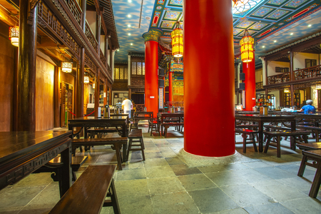 ancient teahouse in Chinaのeditorial素材