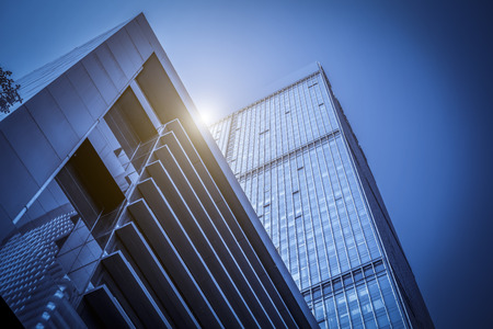 Looking up at the skyscraper building exteriorのeditorial素材