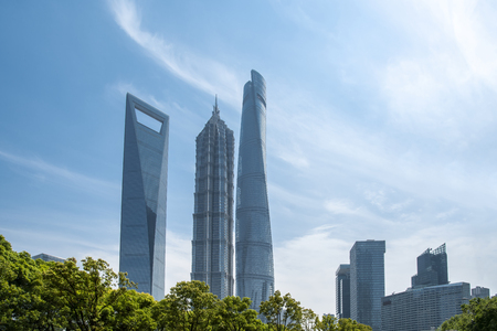 Shanghai city ? modern building skyscraperの写真素材
