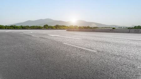 Road pavement and natural landscapeの写真素材