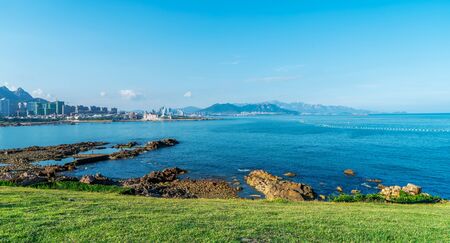 Qingdao Laoshan District coastline architectureの写真素材