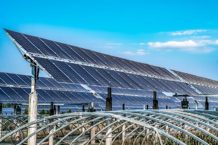 Solar photovoltaic power stationの写真素材