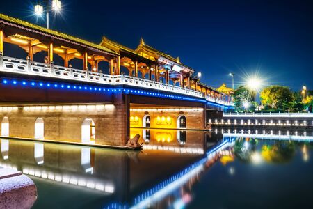 Suzhou bridge landscape night view
