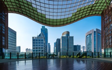 Suzhou modern city architecture office buildingの写真素材