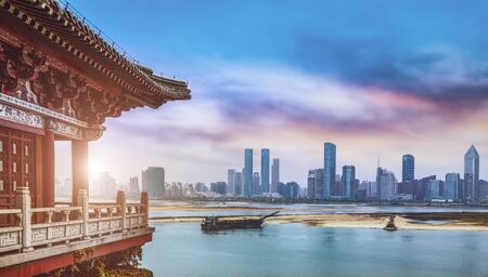 Chongqing urban architectural landscapeのeditorial素材