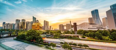 Hangzhou cbd architectural landscapeの写真素材