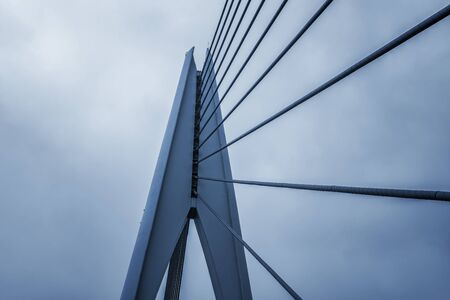 Modern steel bridge landscape