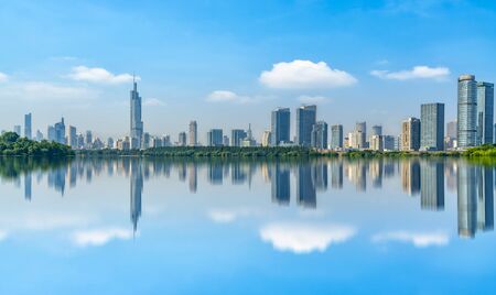 Nanjing modern architecture skyline panoramaの写真素材