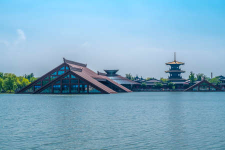 Shanghai Ruins Park Water Buildingのeditorial素材