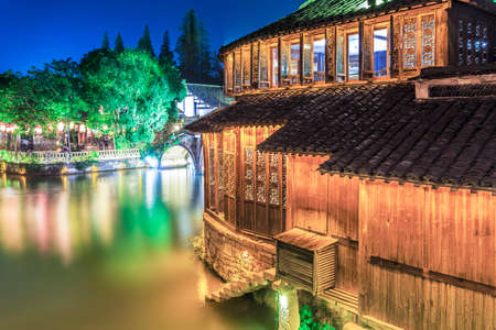 Wuzhen night viewのeditorial素材