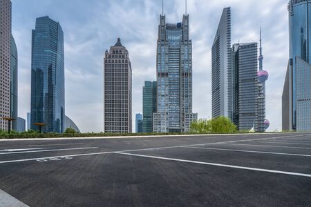 Road pavement and architectural landscape