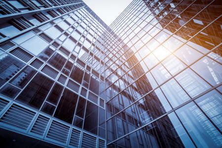 Looking up at Shanghai skyscrapersのeditorial素材