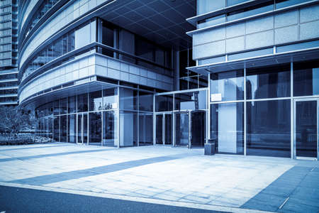 Entrance and exit of modern office buildingのeditorial素材