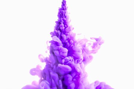 Ink in water isolated on white background.の写真素材