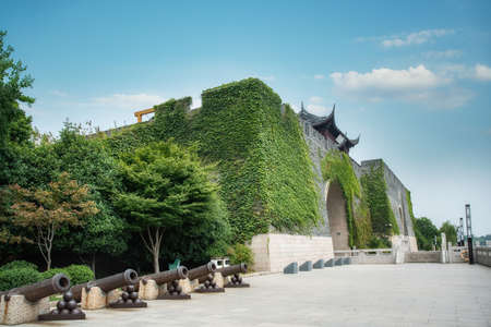 Suzhou ancient city wall and tower site parkのeditorial素材