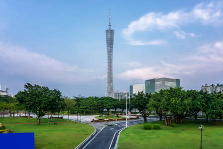 Modern urban architectural landscape of Guangzhou, Chinaのeditorial素材