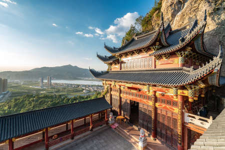 Wenzhou Oujiang Taoist Temple Ancient Architecture Landscapeの写真素材
