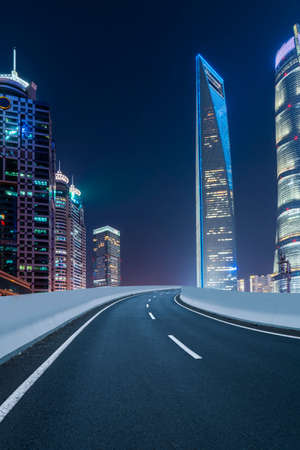 City roads and office buildings