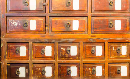 Interior view of Chinese medicine cabinet
