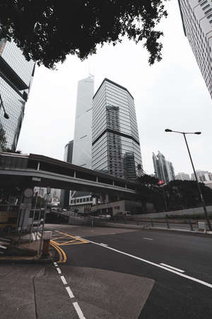 High rise buildings in Central Street, Hong Kong