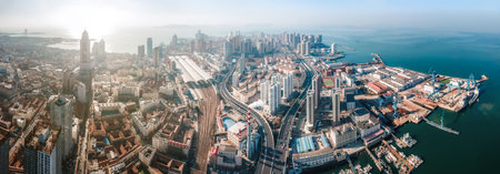 Aerial photography of architectural landscape in old city of Qingdao
