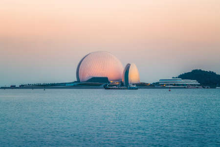 Zhuhai Coastline Riyuebei Theaterのeditorial素材