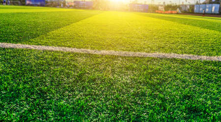 Outdoor green football fieldの写真素材