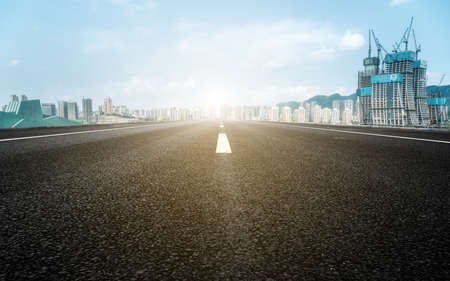 City roads and modern buildingsの写真素材