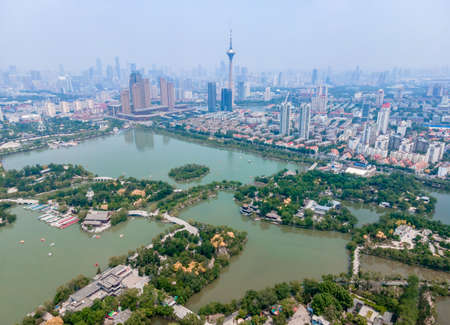 Aerial photography of Tianjin city landscapeの写真素材