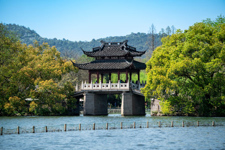 Hangzhou West Lake Chinese Garden Scenery