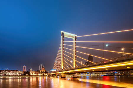 Night view of Ningbo Old Bund Yongjiang Bridge