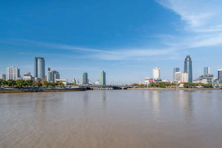 Urban landscape street view of Sanjiangkou, Ningbo