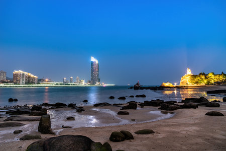 Xiamen city coastline island sceneryのeditorial素材