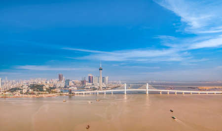 Aerial photography of the city view of Macau Peninsula