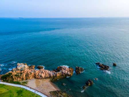 Aerial photography of island round-the-island highway scenery