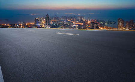 highway skyline and modern buildingsの写真素材