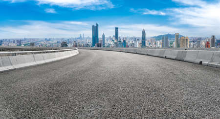 The Way Forward and Financial District Buildingsの写真素材